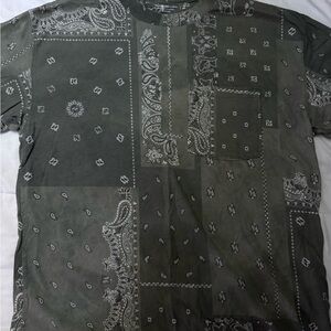 Abercrombie & Fitch Olive Bandana Print Tee